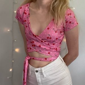 Cherry Wrap Top